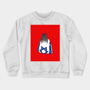 Girl wrapped in israeli flag Crewneck Sweatshirt